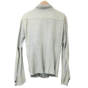 ISAMU KATAYAMA BACKLASH 1178-01 レザーシャツ 長袖 牛革 S ブルー系 X