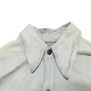 ISAMU KATAYAMA BACKLASH 1178-01 レザーシャツ 長袖 牛革 S ブルー系 X