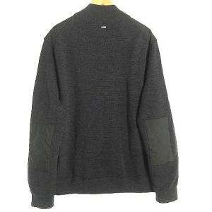 POLO RALPH LAUREN ジャケット ジップアップ ニット ウール 切替 中綿ナイロン エルボーパッチ 大きいサイズ グレー XXL SM3