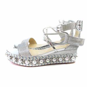 Christian Louboutin Chocazeppa 60 LUREX AB SPECCHIO ウェッジ サンダル シルバー