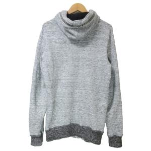 DIESEL スウェットニット ジップアップパーカー 長袖 ウール混 ロゴプレート 裏毛 S グレー X