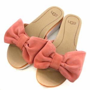 UGG australia W JOAN コンフォートサンダル リボン スエード ピンク 22cm 靴
