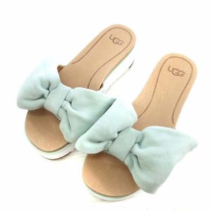 UGG australia W JOAN コンフォートサンダル リボン スエード 緑 グリーン系 22cm 靴