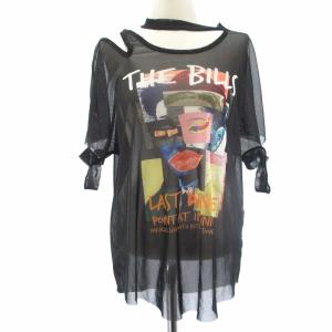 ヨウジヤマモト Yohji Yamamoto LN-T02-940 カットソー ブラウス 半袖 シースルー シアー 黒 ブラック