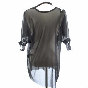 LIMI feu ヨウジヤマモト Yohji Yamamoto LN-T02-940 カットソー ブラウス 半袖 シースルー シアー 黒 ブラック