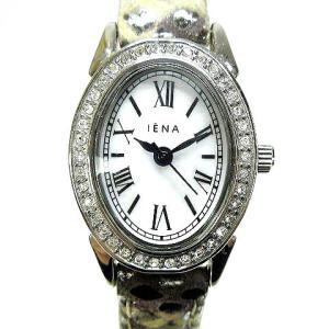 ANA限定 オーバルシャイニー ウォッチ 腕時計 クオーツ アナログ ビジュー レザーバンド シルバーカラー