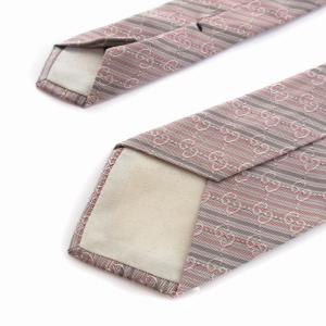 GUCCI ネクタイ レギュラータイ シルク100％ 総柄 イタリア製 ピンク GY99