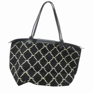 Longchamp ル・プリアージュ Le Pliage トートバッグ ハンドバッグ ロゴ総柄 黒 ブラック