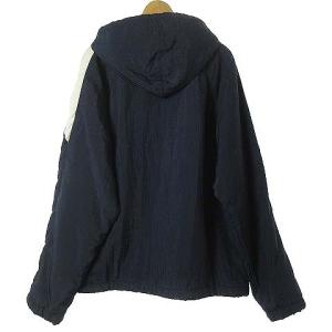 Reebok ヴィンテージ ジャケット ジャンパー 中綿 フード ジップアップ ナイロン ロゴ オーバーサイズ 紺 ネイビー M GY99