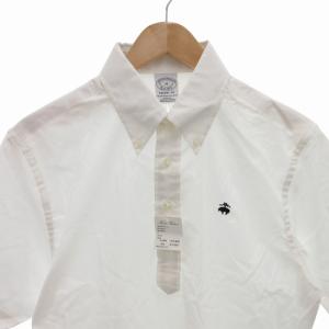Brooks Brothers タグ付き 半袖シャツ 刺繍 M 白 ホワイト GY99