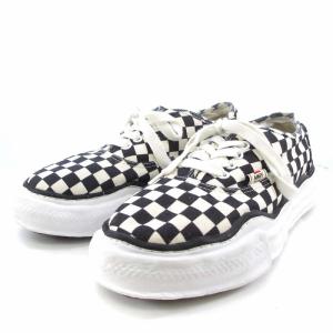 MIHARA YASUHIRO A02FW704 スニーカー ローカット チェック キャンバス ブラック ホワイト 41
