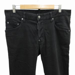 DSQUARED2 Super Twinky Jean デニムパンツ ジーンズ スキニー ボタンフライ ロゴパッチ 50 XL 黒 ブラック GY99