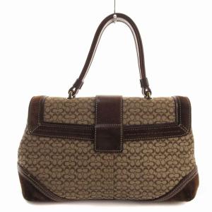 COACH ハンドバッグ ミニシグネチャー レザー キャンバス 茶色 ブラウン ベージュ 7078