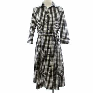 シャツワンピース チェック REGGIANI生地 ホワイト ネイビー 13