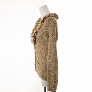 RALPH LAUREN カーディガン  カットソー HAND KNIT シルク フリル XS ベージュ
