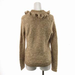 RALPH LAUREN カーディガン  カットソー HAND KNIT シルク フリル XS ベージュ