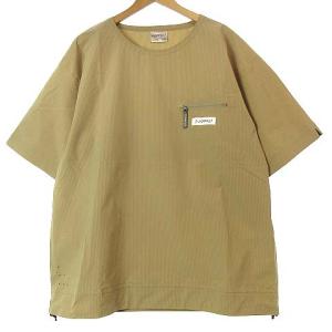 × フリークスストア FREAKS STORE コラボ プルオーバーシャツ Tシャツ 半袖 ロゴ 192-1211 ベージュ