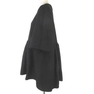 CLANE 23SS バルーンギャザーニット カットソー 半袖 ペプラム 14106-2002 黒 ブラック F