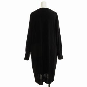 IENA ニットワンピース 膝丈 薄手 長袖 ウール 黒 ブラック