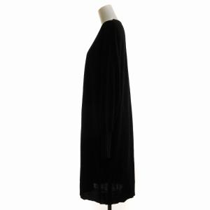 IENA ニットワンピース 膝丈 薄手 長袖 ウール 黒 ブラック