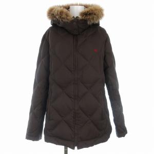 子供服 ジュニア キッズ ダウンジャケット ファーフード 裏地ノバチェック 160A ブラウン