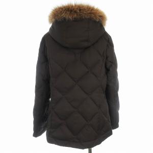 BURBERRY LONDON 子供服 ジュニア キッズ ダウンジャケット ファーフード 裏地ノバチェック 160A ブラウン