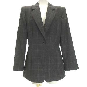 ARMANI COLLEZIONI テーラードジャケット チェック ウール 1B 総裏 グレー 10
