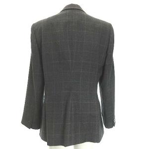 ARMANI COLLEZIONI テーラードジャケット チェック ウール 1B 総裏 グレー 10
