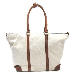 agnes b. jOE！ トートバッグ キャンバス レザー QAH20-02 アイボリー