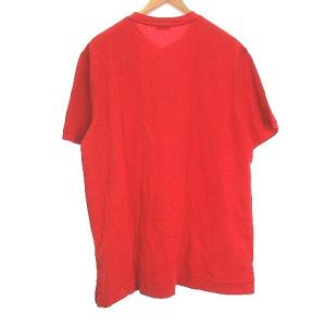POLO RALPH LAUREN タグ付き Tシャツ カットソー 半袖 ヘンリーネック ワンポイント ロゴ刺繍 赤 レッド L