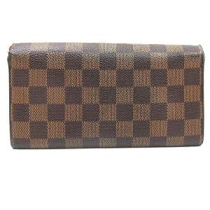 LOUIS VUITTON ダミエ ポルトフォイユ サラ 長財布 二つ折り フラップ レザー N61734 茶 ブラウン