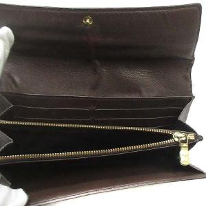 LOUIS VUITTON ダミエ ポルトフォイユ サラ 長財布 二つ折り フラップ レザー N61734 茶 ブラウン