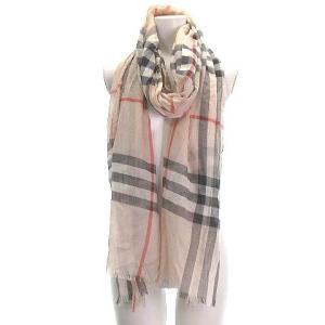 BURBERRY PRORSUM 大判ストール ノバチェック シルク ウール ベージュ
