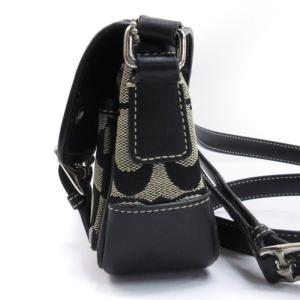COACH シグネチャー ショルダーバッグ ポシェット ベルト キャンバス レザー 6844 黒 ブラック