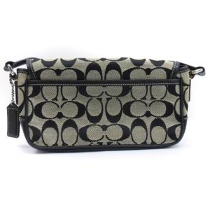 COACH シグネチャー ショルダーバッグ ポシェット ベルト キャンバス レザー 6844 黒 ブラック
