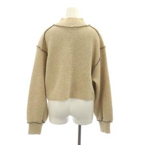 STUDIOUS Bicolor Lockstitch Short Knit ニット セーター ハイネック プルオーバー 長袖 ウール F ベージュ