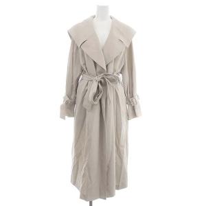 美品 22SS カラーデザイングロストレンチコート アウター ベルト付き ロング丈 F ベージュ