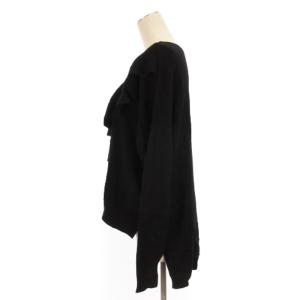 Grace Class アシメ フリル ニット トップ セーター 長袖 プルオーバー ウール ブラック アイボリー 36 OS SH