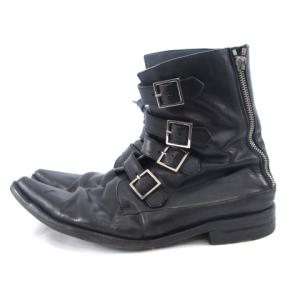 DIOR HOMME エンジニアブーツ ショート レザー ストラップ 黒 ブラック 40 GY03