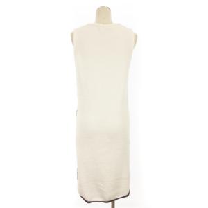 gelato pique タグ付き アクアドライ ロゴ ジャガード ドレス ワンピース ひざ丈 ノースリーブ プルオーバー オフホワイト F ルームウェア