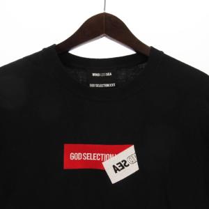 WIND AND SEA ゴッドセレクション GOD SELECTION Tシャツ カットソー 長袖 クルーネック 刺繍 コットン 黒 ブラック M