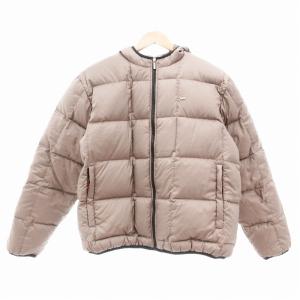 ダウンジャケット フード ショート丈 文字ワニ 40 茶 ブラウン