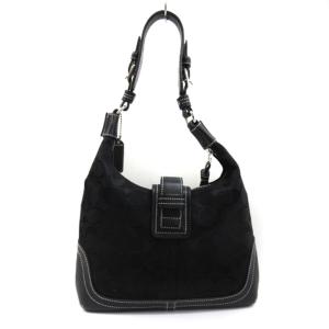 COACH シグネチャー ワンショルダーバッグ ハンド キャンバス レザー 6823 黒 ブラック GY99