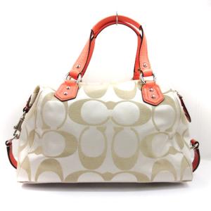 COACH シグネチャー 2WAY ハンド バッグ ショルダー キャンバス レザー F24741 ベージュ GY99