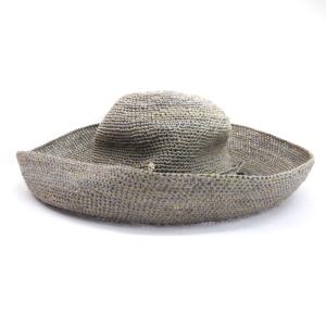 HELEN KAMINSKI Provence 12 ハット つば広 麦わら帽子 リボン ラフィア セピア グレー系