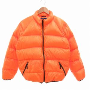 ダウンジャケット ブルゾン ジップアップ ナイロン S オレンジ