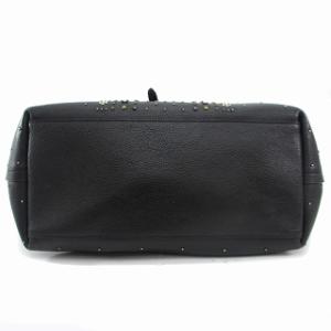 COACH ペブルレザー バンダナ リベット トートバッグ ショルダー 鞄 スタッズ  レザー 55633 黒 ブラック