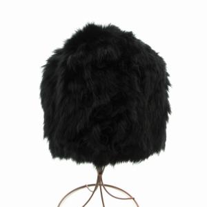 ANTEPRIMA 美品 ラビットファーニット帽 キャップ 帽子 フラワーモチーフ 黒 ブラック GY99