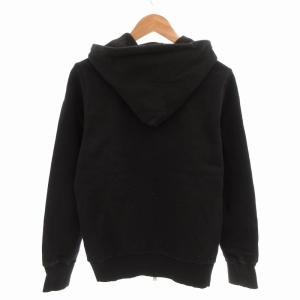 DIESEL パーカー フーディー ジップアップ レザー切替 黒 ブラック