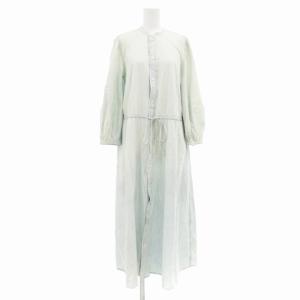 シャツワンピース バンドカラー ロング 4 ライトインディゴ GY14